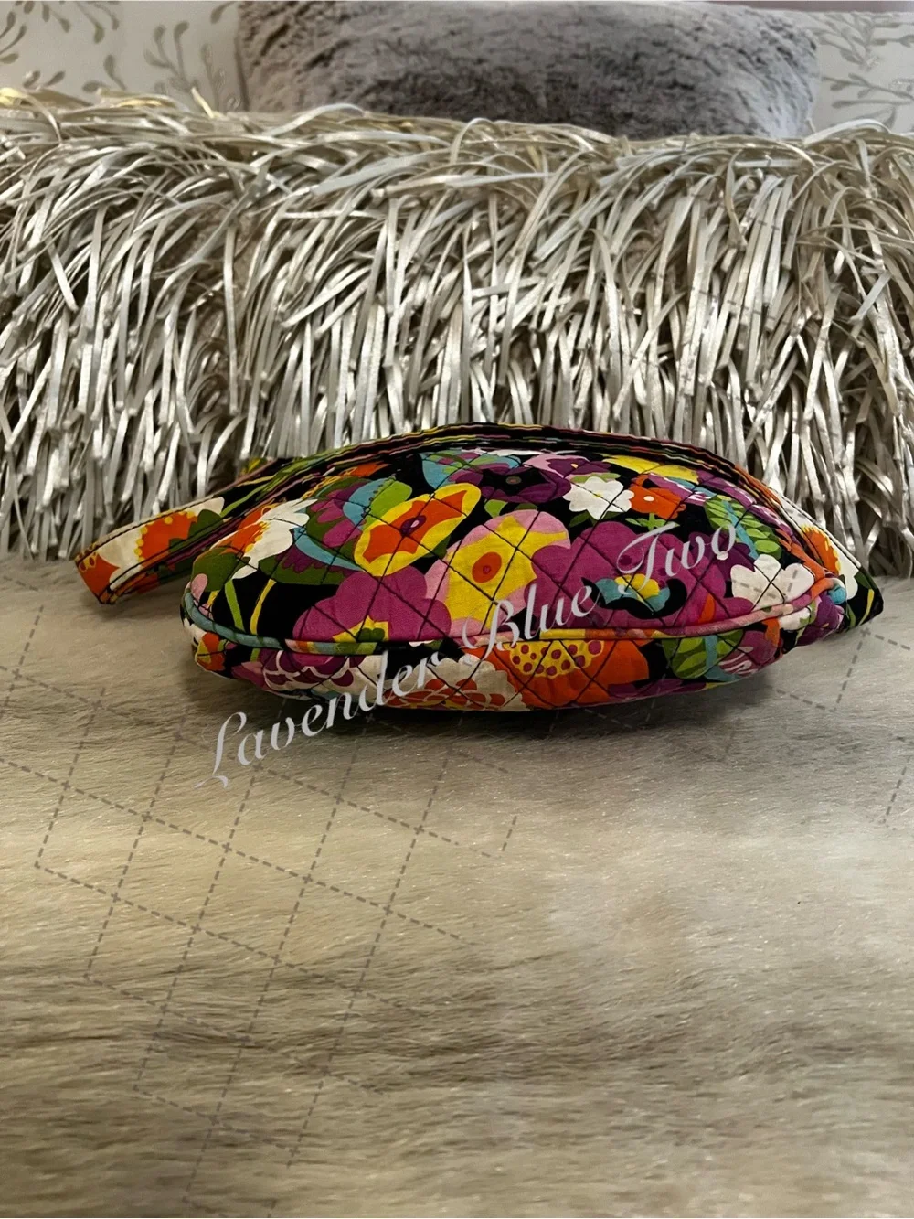VERA BRADLEY Ziggy Zinnia  2014 Hipster Crossbody Pink Orange Floral Y2K Quilted